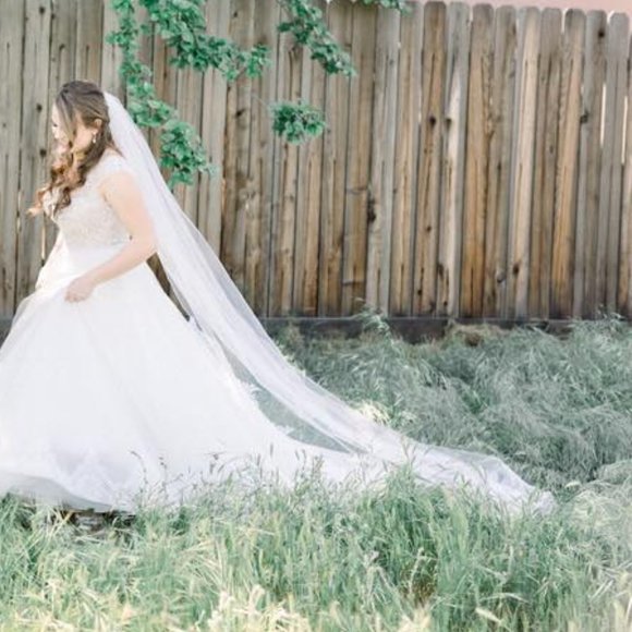 Cathedral Lace Wedding Veil - Picture 4 of 9